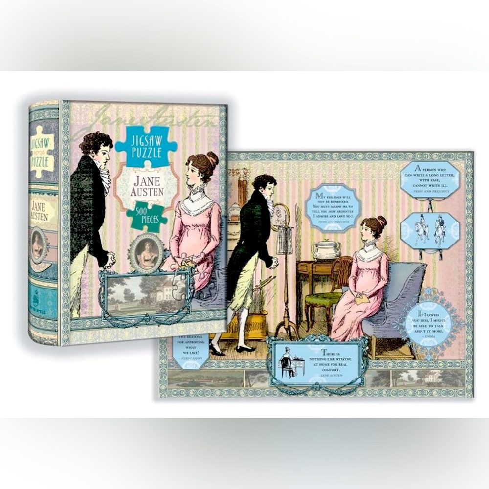 NWT NIB Jane Austen 500 Piece Jigsaw Puzzle in Book Box Pride & Prejudice